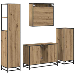 Σετ Επίπλων Μπάνιου 4 pcs Artisan Oak Επεξεργασμένο ξύλο - Pakobazaar