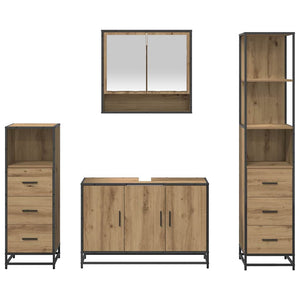 Σετ Επίπλων Μπάνιου 4 pcs Artisan Oak Επεξεργασμένο ξύλο - Pakobazaar
