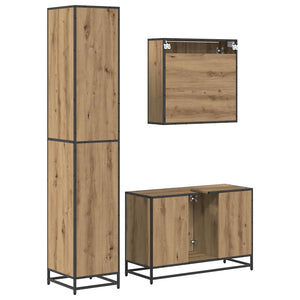 Σετ Επίπλων Μπάνιου 3 pcs Artisan Oak Επεξεργασμένο ξύλο - Pakobazaar