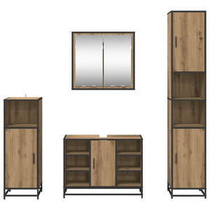 Σετ Επίπλων Μπάνιου 4 τμχ. Artisan Oak 80 x 33 x 60 εκ - Pakobazaar