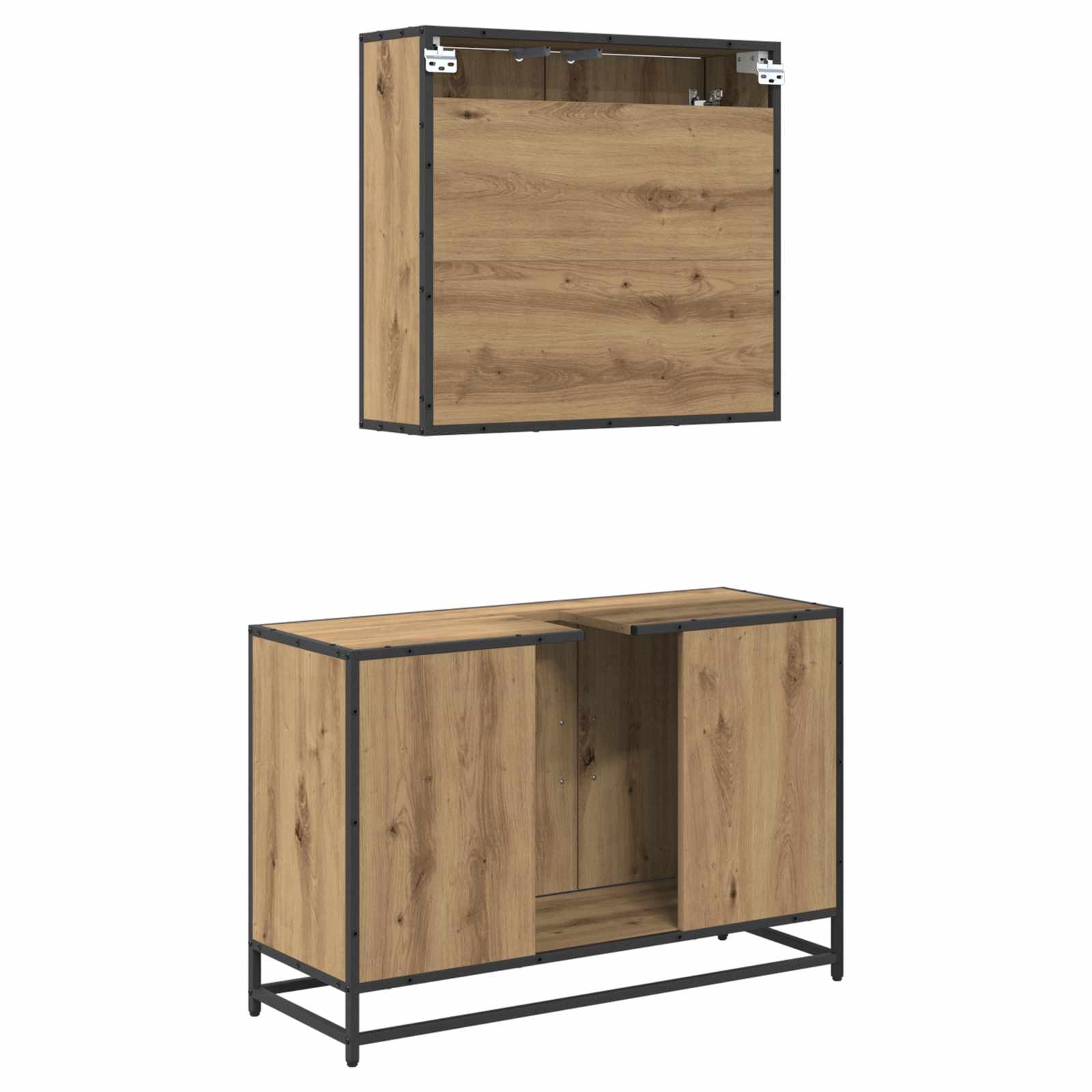 Σετ Επίπλων Μπάνιου 2 pcs Artisan Oak Επεξεργασμένο ξύλο - Pakobazaar