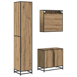 Σετ Επίπλων Μπάνιου 3 pcs Artisan Oak Επεξεργασμένο ξύλο - Pakobazaar