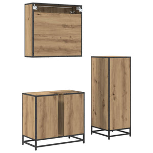 Σετ Επίπλων Μπάνιου 3 pcs Artisan Oak Επεξεργασμένο ξύλο - Pakobazaar