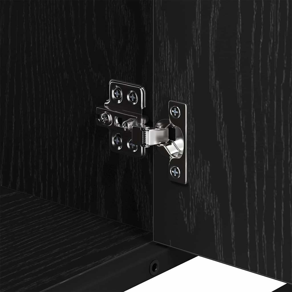 Σετ Επίπλων Μπάνιου με ράφι 4 pcs Μαύρη Οξυά Επεξεργασμένο ξύλο