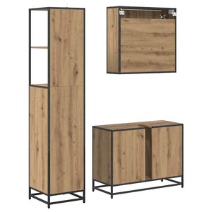 Σετ Επίπλων Μπάνιου 3 pcs Artisan Oak Επεξεργασμένο ξύλο - Pakobazaar