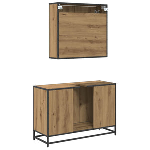 Σετ Επίπλων Μπάνιου 2 pcs Artisan Oak Επεξεργασμένο ξύλο - Pakobazaar
