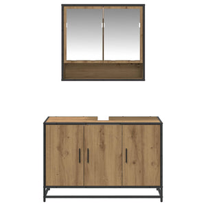 Σετ Επίπλων Μπάνιου 2 pcs Artisan Oak Επεξεργασμένο ξύλο - Pakobazaar