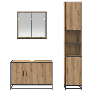 Σετ Επίπλων Μπάνιου 3 pcs Artisan Oak Επεξεργασμένο ξύλο - Pakobazaar