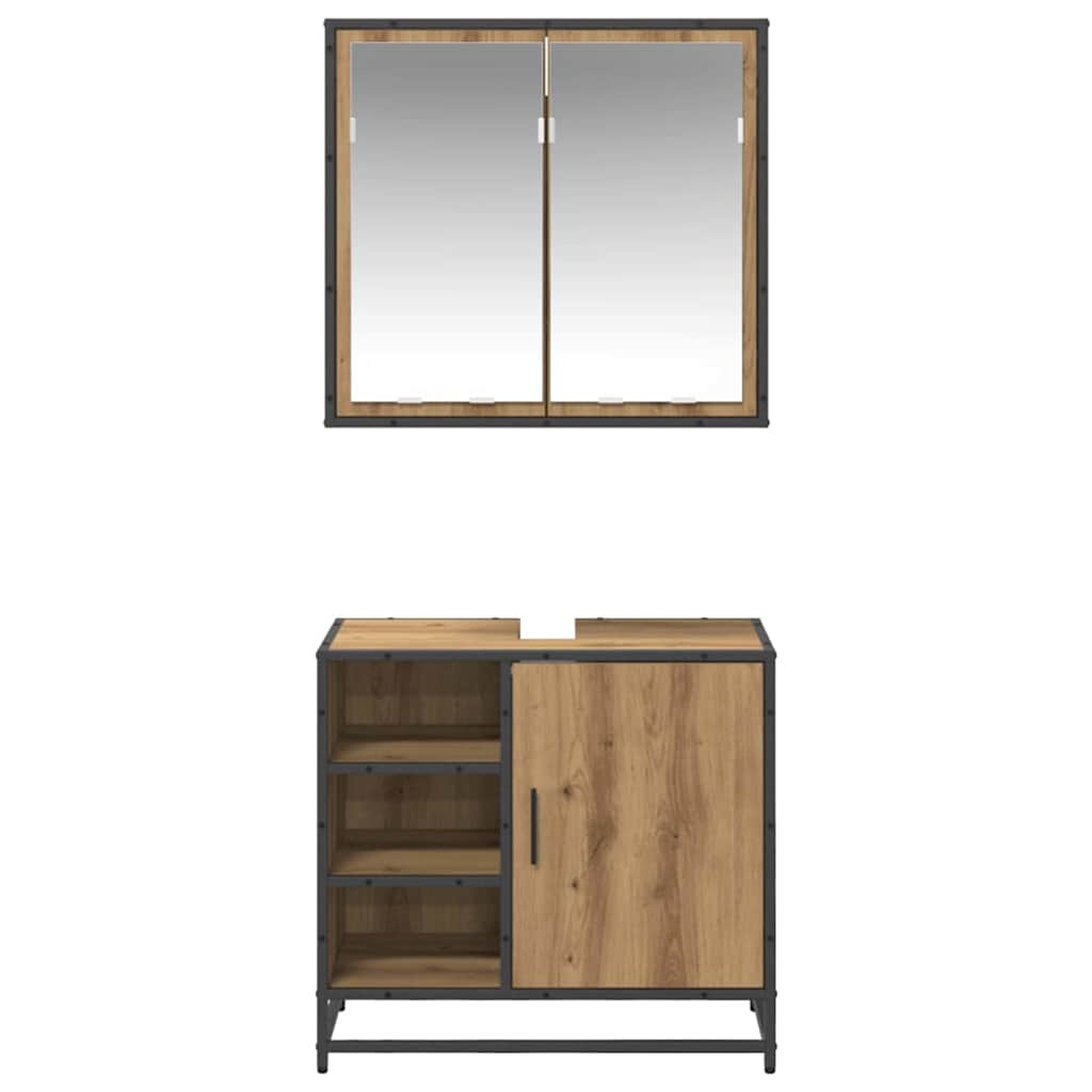 Σετ Επίπλων Μπάνιου 2 pcs Artisan Oak Επεξεργασμένο ξύλο - Pakobazaar