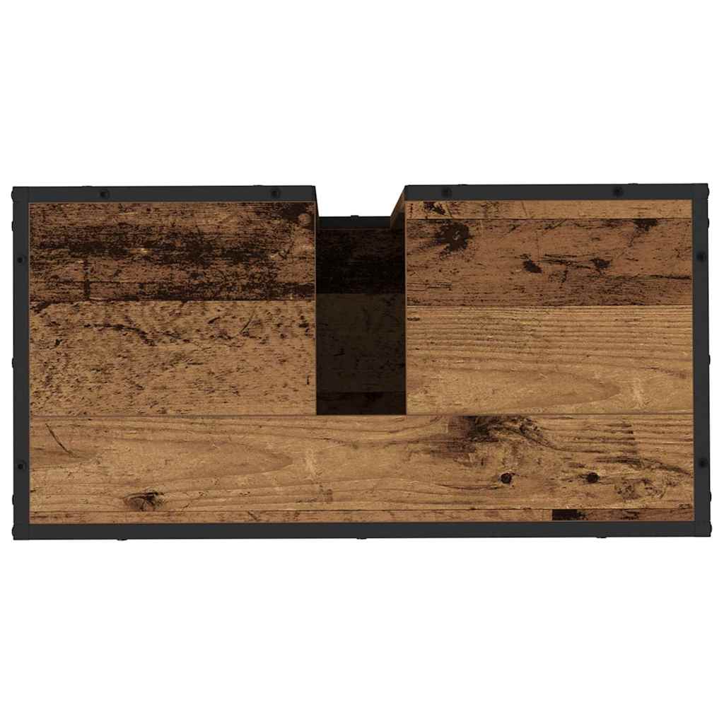 Σετ Επίπλων Μπάνιου με ράφι 3 pcs Παλιό Ξύλο Επεξεργασμένο ξύλο