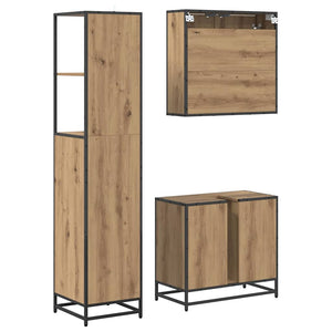 Σετ Επίπλων Μπάνιου 3 pcs Artisan Oak Επεξεργασμένο ξύλο - Pakobazaar