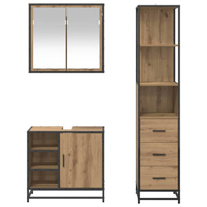 Σετ Επίπλων Μπάνιου 3 pcs Artisan Oak Επεξεργασμένο ξύλο - Pakobazaar