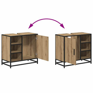 Σετ Επίπλων Μπάνιου 3 pcs Artisan Oak Επεξεργασμένο ξύλο - Pakobazaar