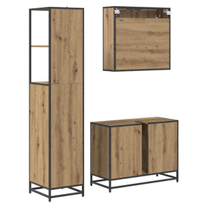 Σετ Επίπλων Μπάνιου 3 pcs Artisan Oak Επεξεργασμένο ξύλο - Pakobazaar