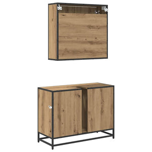 Σετ Επίπλων Μπάνιου 2 pcs Artisan Oak Επεξεργασμένο ξύλο - Pakobazaar
