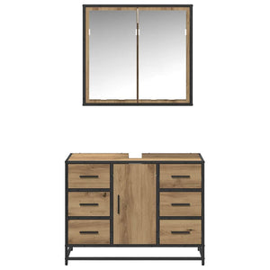 Σετ Επίπλων Μπάνιου 2 pcs Artisan Oak Επεξεργασμένο ξύλο - Pakobazaar