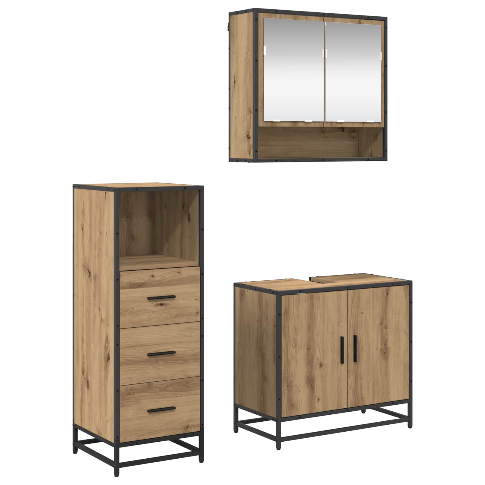 Σετ Επίπλων Μπάνιου 3 τμχ. Artisan Oak 65 x 33 x 60 εκ
