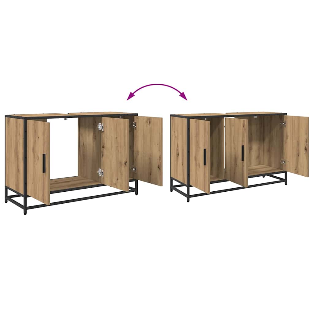 Σετ Επίπλων Μπάνιου 3 pcs Artisan Oak Επεξεργασμένο ξύλο - Pakobazaar