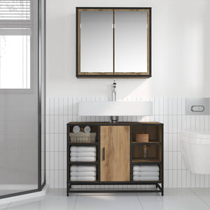 Σετ Επίπλων Μπάνιου 2 pcs Artisan Oak Επεξεργασμένο ξύλο - Pakobazaar