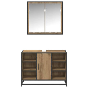 Σετ Επίπλων Μπάνιου 2 pcs Artisan Oak Επεξεργασμένο ξύλο - Pakobazaar