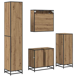 Σετ Επίπλων Μπάνιου 4 pcs Artisan Oak Επεξεργασμένο ξύλο - Pakobazaar