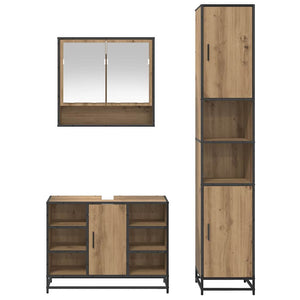 Σετ Επίπλων Μπάνιου 3 pcs Artisan Oak Επεξεργασμένο ξύλο - Pakobazaar