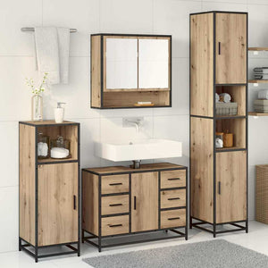 Σετ Επίπλων Μπάνιου 3 pcs Artisan Oak Επεξεργασμένο ξύλο - Pakobazaar