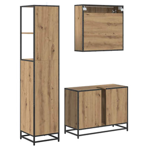 Σετ Επίπλων Μπάνιου 3 pcs Artisan Oak Επεξεργασμένο ξύλο - Pakobazaar