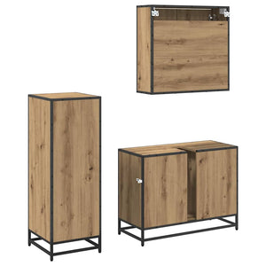 Σετ Επίπλων Μπάνιου 3 pcs Artisan Oak Επεξεργασμένο ξύλο - Pakobazaar