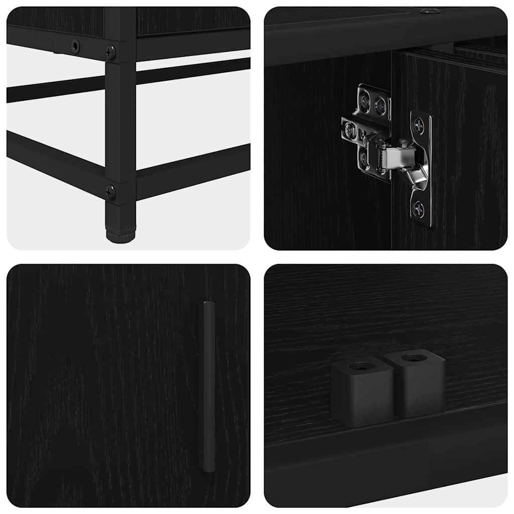 Μονάδες TV 2 pcs Μαύρη Οξυά 210 x 35 x 41 εκ Επεξεργασμένο ξύλο