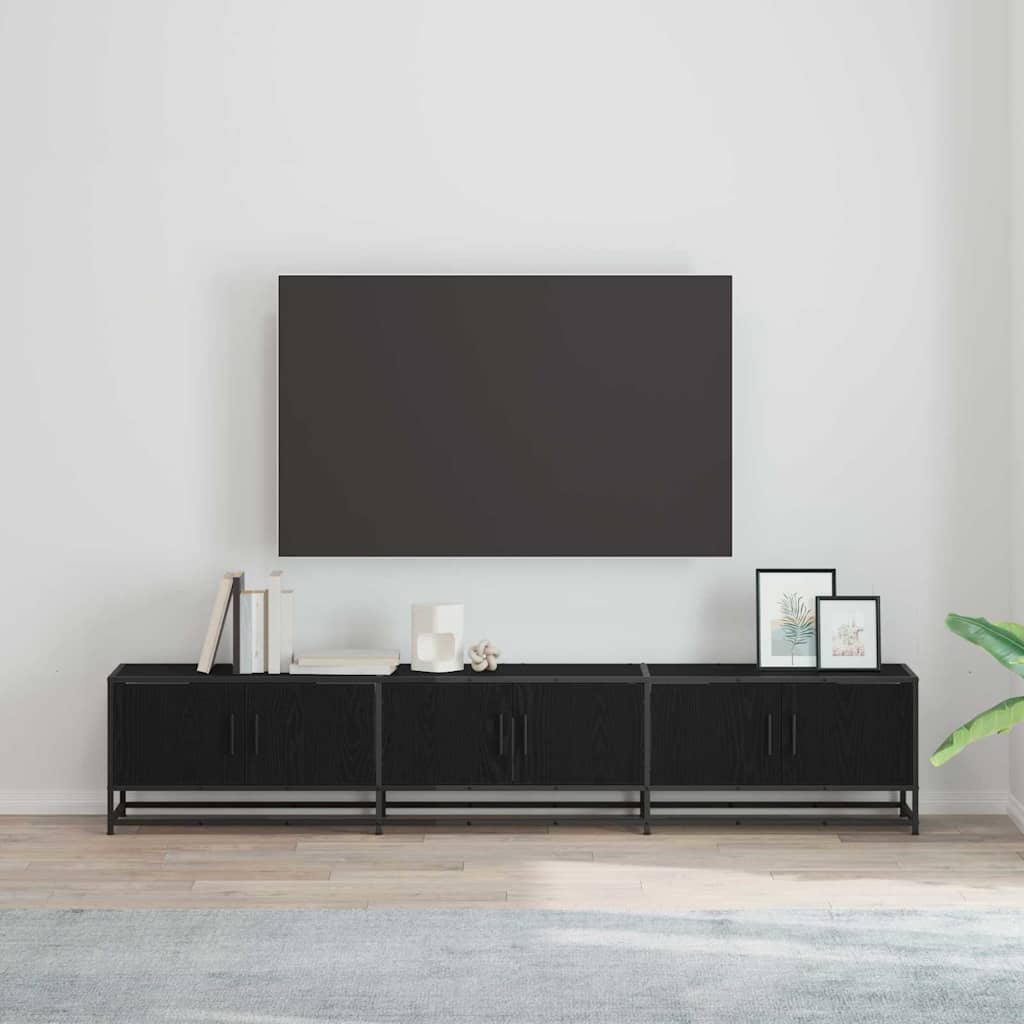 Μονάδες TV 2 pcs Μαύρη Οξυά 210 x 35 x 41 εκ Επεξεργασμένο ξύλο