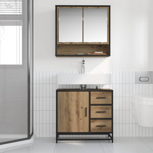 Σετ Επίπλων Μπάνιου 2 pcs Artisan Oak Επεξεργασμένο ξύλο - Pakobazaar