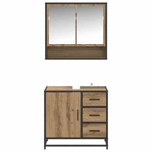 Σετ Επίπλων Μπάνιου 2 pcs Artisan Oak Επεξεργασμένο ξύλο - Pakobazaar