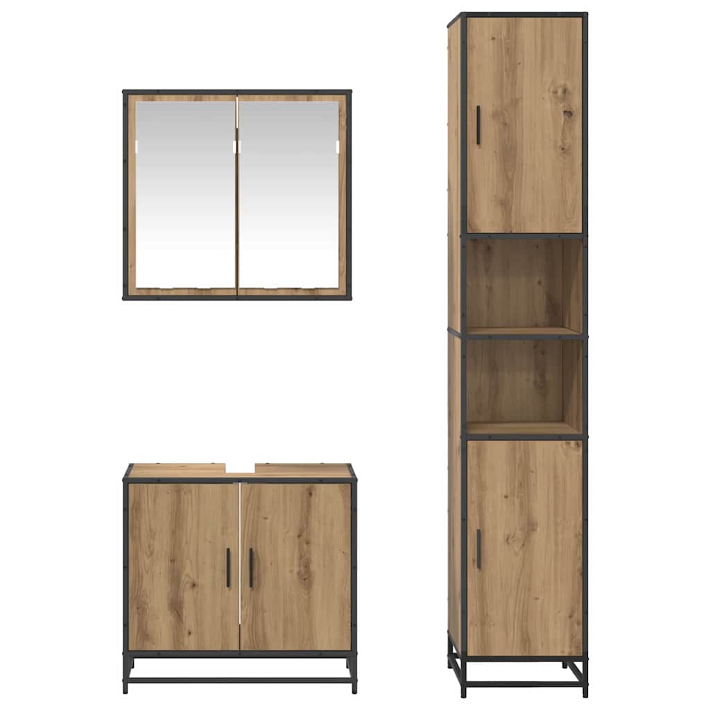 Σετ Επίπλων Μπάνιου 3 τμχ. Artisan Oak 65 x 33 x 60 εκ - Pakobazaar