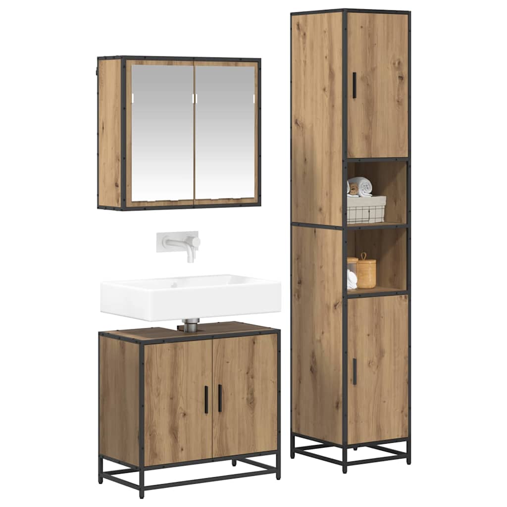 Σετ Επίπλων Μπάνιου 3 τμχ. Artisan Oak 65 x 33 x 60 εκ - Pakobazaar