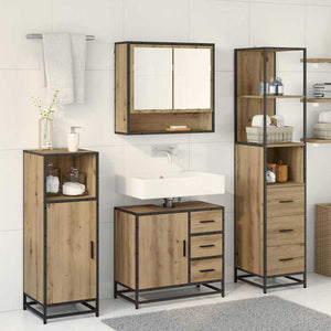Σετ Επίπλων Μπάνιου 3 pcs Artisan Oak Επεξεργασμένο ξύλο - Pakobazaar