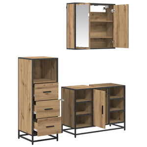 Σετ Επίπλων Μπάνιου 3 pcs Artisan Oak Επεξεργασμένο ξύλο - Pakobazaar