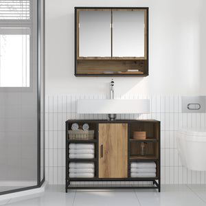 Σετ Επίπλων Μπάνιου 2 pcs Artisan Oak Επεξεργασμένο ξύλο - Pakobazaar
