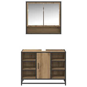 Σετ Επίπλων Μπάνιου 2 pcs Artisan Oak Επεξεργασμένο ξύλο - Pakobazaar