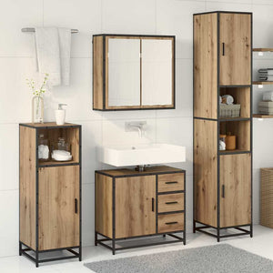 Σετ Επίπλων Μπάνιου 3 pcs Artisan Oak Επεξεργασμένο ξύλο - Pakobazaar