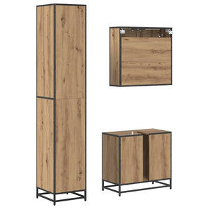 Σετ Επίπλων Μπάνιου 3 pcs Artisan Oak Επεξεργασμένο ξύλο - Pakobazaar