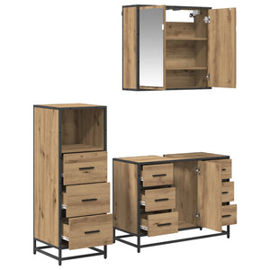 Σετ Επίπλων Μπάνιου 3 pcs Artisan Oak Επεξεργασμένο ξύλο - Pakobazaar