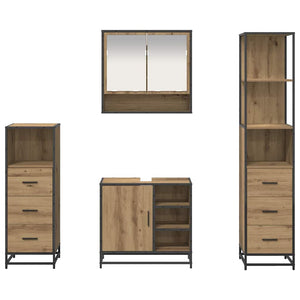 Σετ Επίπλων Μπάνιου 4 pcs Artisan Oak Επεξεργασμένο ξύλο - Pakobazaar