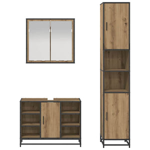 Σετ Επίπλων Μπάνιου 3 pcs Artisan Oak Επεξεργασμένο ξύλο - Pakobazaar
