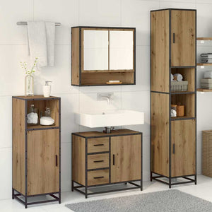 Σετ Επίπλων Μπάνιου 3 pcs Artisan Oak Επεξεργασμένο ξύλο - Pakobazaar