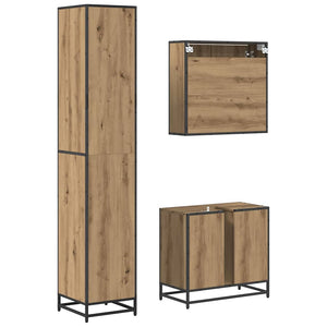 Σετ Επίπλων Μπάνιου 3 pcs Artisan Oak Επεξεργασμένο ξύλο - Pakobazaar