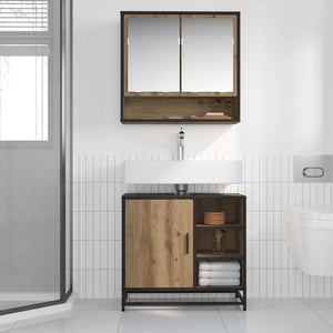 Σετ Επίπλων Μπάνιου 2 pcs Artisan Oak Επεξεργασμένο ξύλο - Pakobazaar