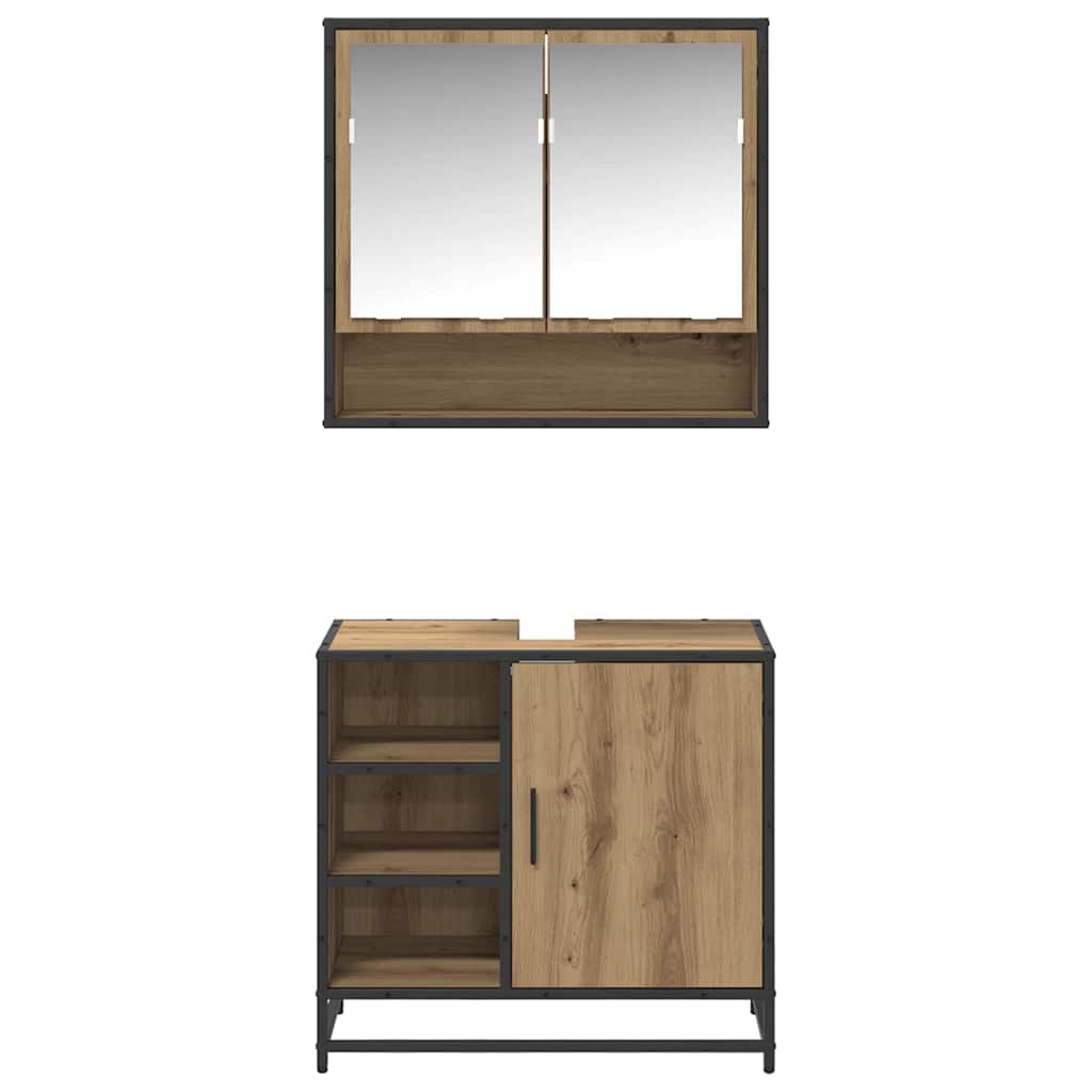 Σετ Επίπλων Μπάνιου 2 pcs Artisan Oak Επεξεργασμένο ξύλο - Pakobazaar