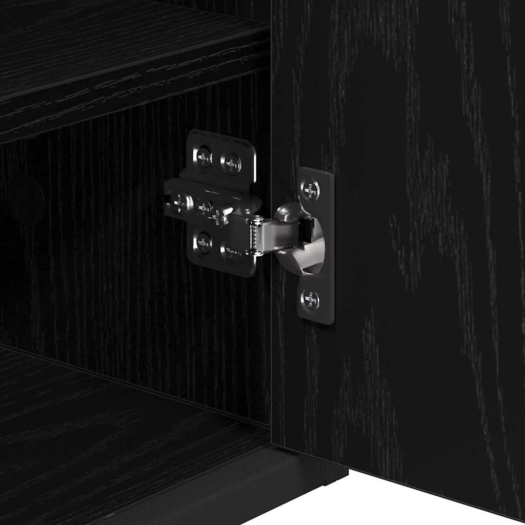 Σετ Επίπλων Μπάνιου με ράφι 4 pcs Μαύρη Οξυά Επεξεργασμένο ξύλο