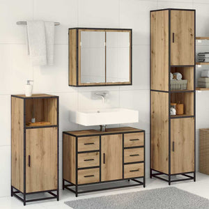 Σετ Επίπλων Μπάνιου 3 pcs Artisan Oak Επεξεργασμένο ξύλο - Pakobazaar